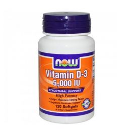 Now Foods Vitamin D-3 5000IU 120 S.Gels