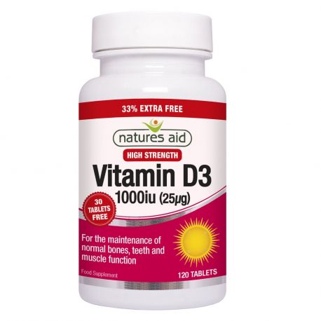 NATURES AID Vitamin D3 1000iu - 120 tabs