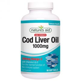 NATURES AID Cod Liver Oil (High Strength) 1000mg - 90softgels