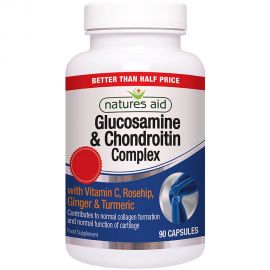 NATURES AID Glucosamine 500mg, MSM 500mg + Chondroitin 100mg (with Vit C) - 90 tabs