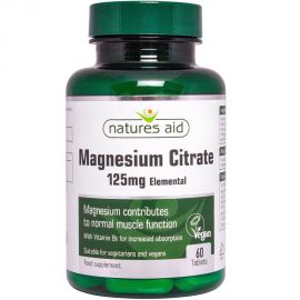 NATURES AID Magnesium Citrate 125mg (with Vitamin B6) - 60 tabs