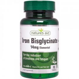 NATURES AID Iron Bisglycinate με Ester C, B12 & Folic Acid - 90 