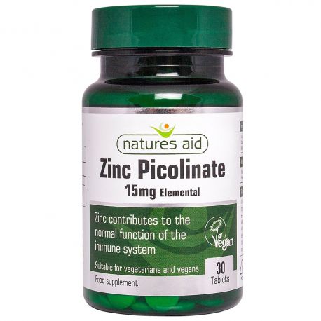 NATURES AID Zinc Picolinate 15mg elemental - 30 tabs