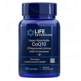 Life Extension SUPER ABSORBABLE CoQ10 100mg (Ubiquinone) W/ d-Limonene 60 SOFTGELS