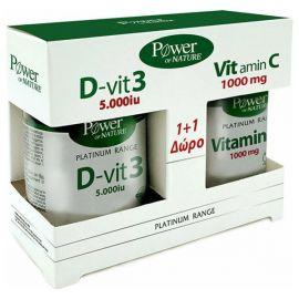 Power Health Classics Platinum Range D-Vit 3 5000 IU 60caps & Vitamin C 1000mg, 20caps