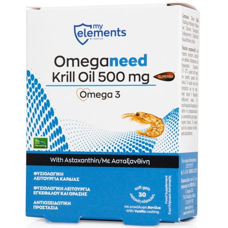 Myelements KRILL OMEGA3 500 mg 30 softgels