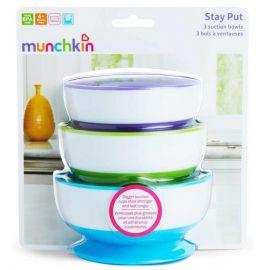 Munchkin Stay-Put Suction Bowls - 3 Pack