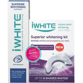 iWhite Superior Whitening Kit Λεύκανσης Δοντιών με Μασελάκι 10τμχ & Οδοντόκρεμα 75ml