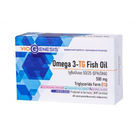 VIOGENESIS Omega 3-TG Fish Oil 500 mg 60 enteric coated caps