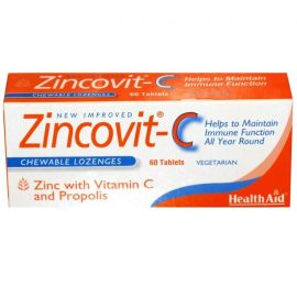 HEALTH AID Zincovit™ C Vitamin C, Zinc, Propolis 60 veta