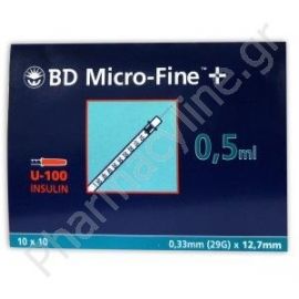 BD Micro-Fine Σύριγγα Ινσουλίνης 0,5 ml 29 G x 12,7 mm