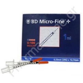 BD Micro-Fine Σύριγγα Ινσουλίνης 1 ml 29 G x 12,7 mm